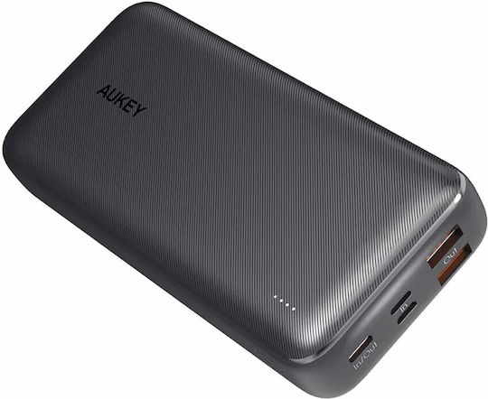 Aukey PB-N74S Basix Plus Baterie Externă 20000mAh 22.5W cu 2 Porturi de Ieșire USB-A și Port de Ieșire USB-C Încărcare Rapidă Neagră