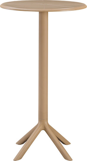 Tisch Bar für kleine Außenbereiche Stabil Terrin Cappuccino 60x60x106cm