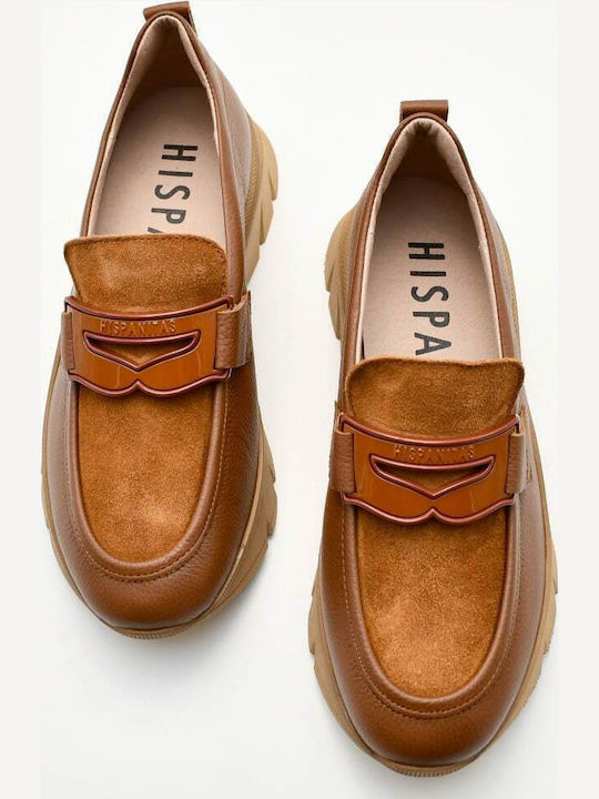 Δερμάτινα Γυναικεία Loafers σε Καφέ Χρώμα