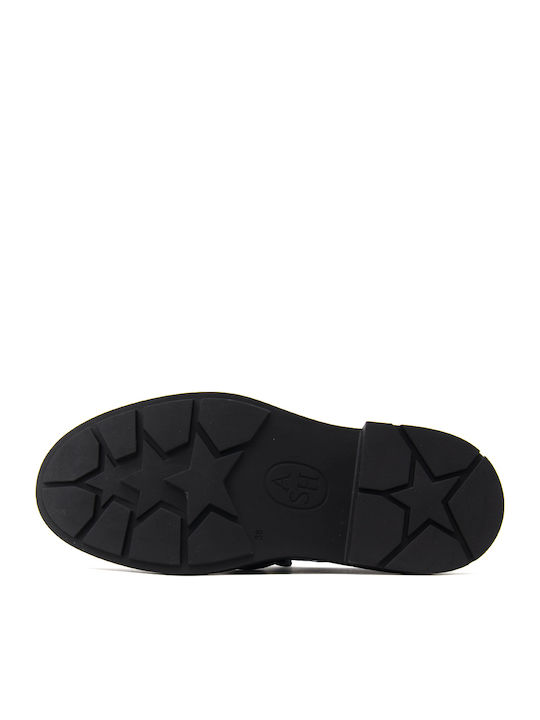 Combo A Δερμάτινα Γυναικεία Loafers σε Μαύρο Χρώμα