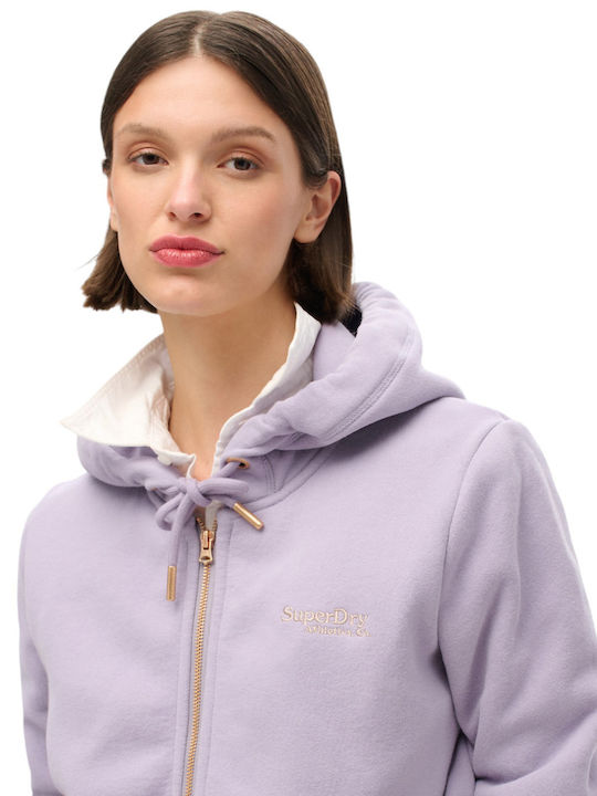 Superdry W D1 Ovin Essential Logo Women's Hooded Sweatshirt Purple