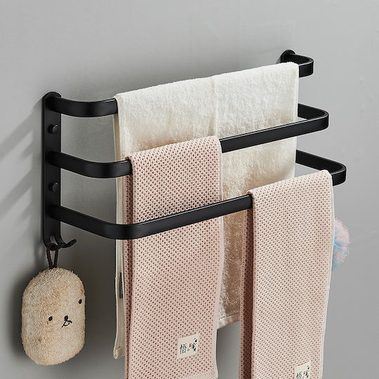Schiene Badezimmer Dreifach Wandmontage Schrauben ​50x50cm Schwarz