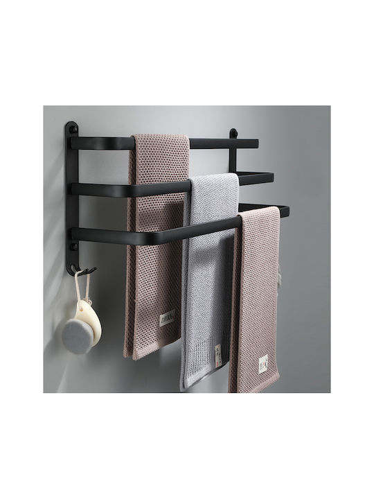 Schiene Badezimmer Dreifach Wandmontage Schrauben ​50x50cm Schwarz
