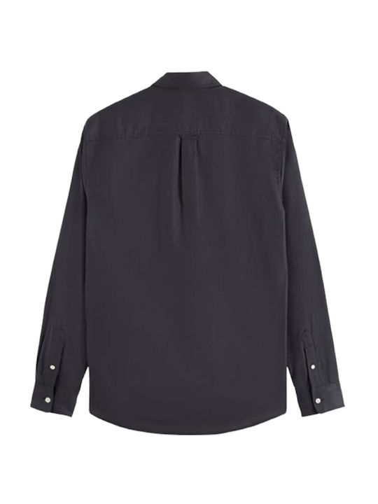 Scotch & Soda Cămașă Bărbătească Bumbac Monocrom Negru