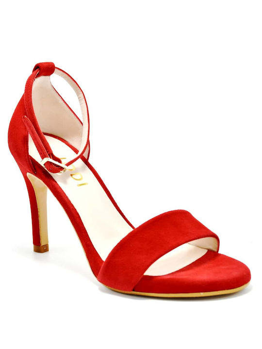 Lodi Leder Damen Sandalen in Rot Farbe