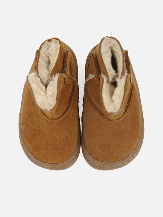 Anatomisch Wildleder Kinderstiefel Barfuß Tabac Braun