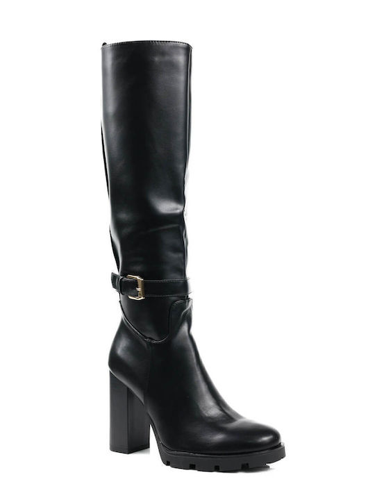 Black Women's High Leather Boots