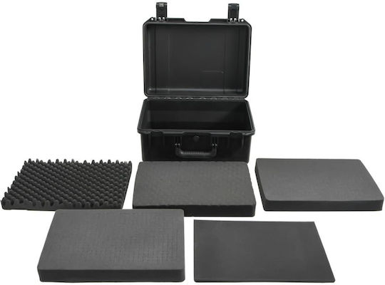 vidaXL Camera Case with Wheels Black