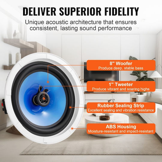 Vevor Σετ Ηχεία Εγκαταστάσεων 50W με Bluetooth Λευκά