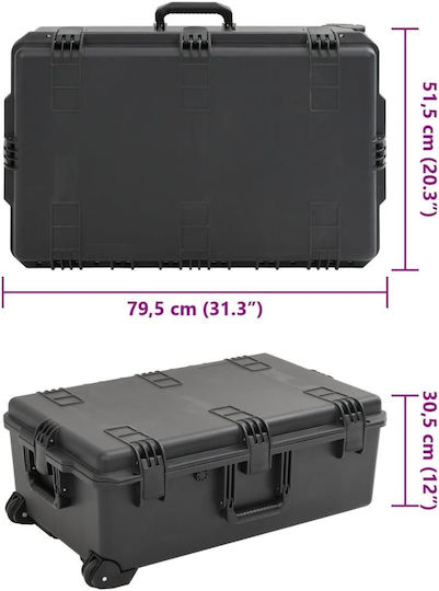 vidaXL Camera Case with Wheels Black
