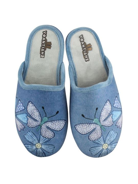 Yfantidis Winter Women's Slippers in Blue color