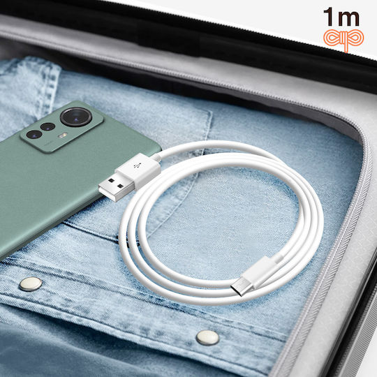 Micro Usb Cable Fast Charge Data Transfer Length 1m White