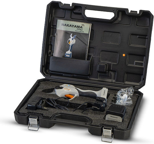 Nakayama EC1350 Pruning Shears Battery Brushless 16.8V 1x2Ah with Maximum Cutting Diameter 32mm in Carrying Case