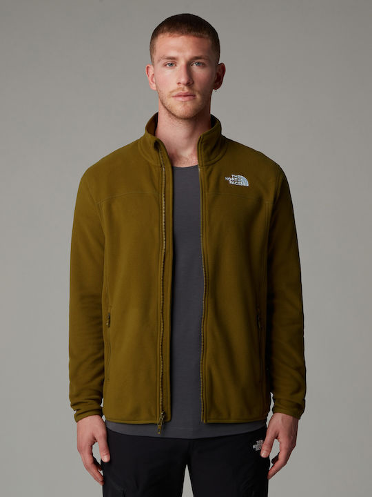 The North Face M 100 Glacier Jachetă Fleece pentru Bărbați cu Fermoar Moss Green