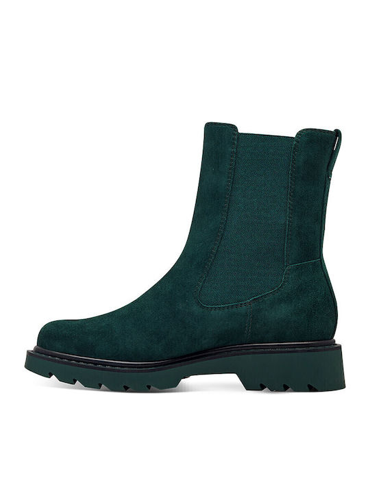 Leather Women's Chelsea Boots Green