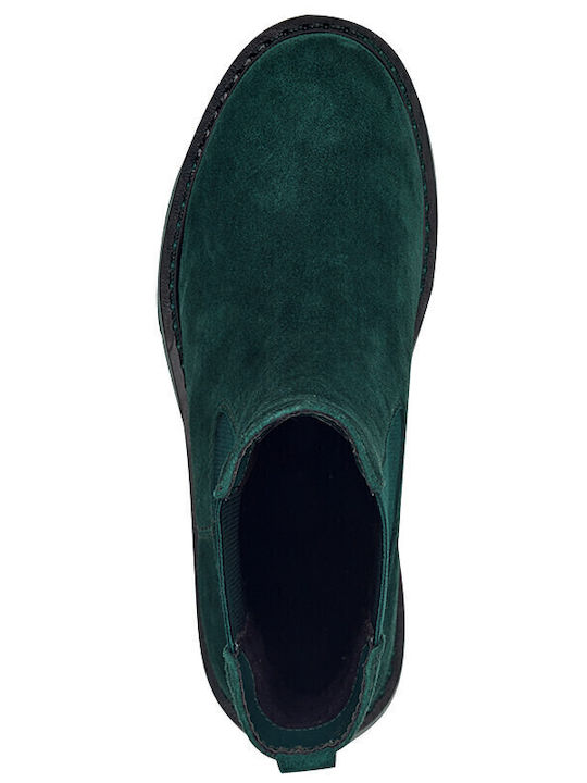 Leather Women's Chelsea Boots Green