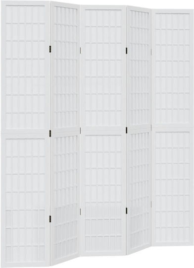 vidaXL Διακοσμητικό Παραβάν Ξύλινο με 5 Φύλλα 175x220cm