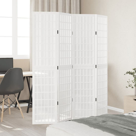 vidaXL Decorative Room Divider Wooden with 4 Panels 140x180cm