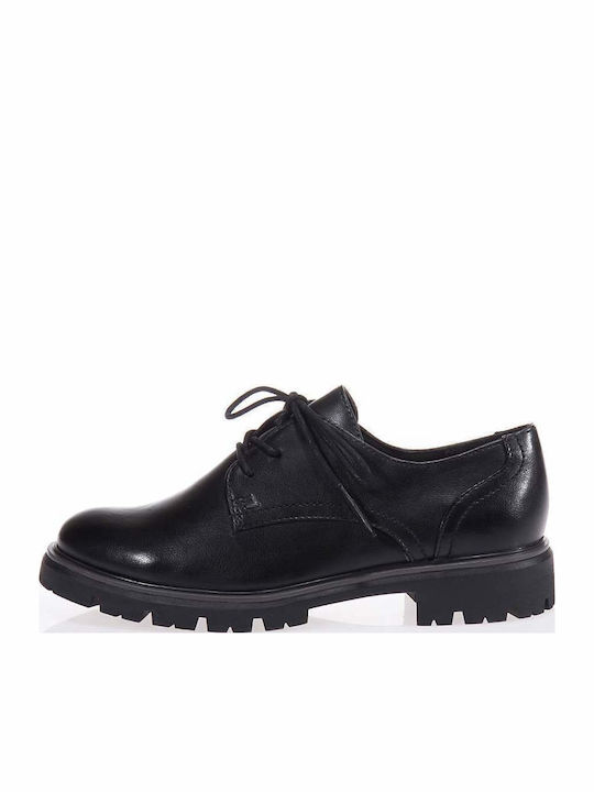 Women's Synthetic Leather Oxford Shoes Black
