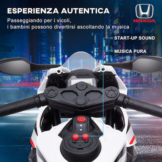 Kids Motorbike Inspired Honda Electric 6 Volt White