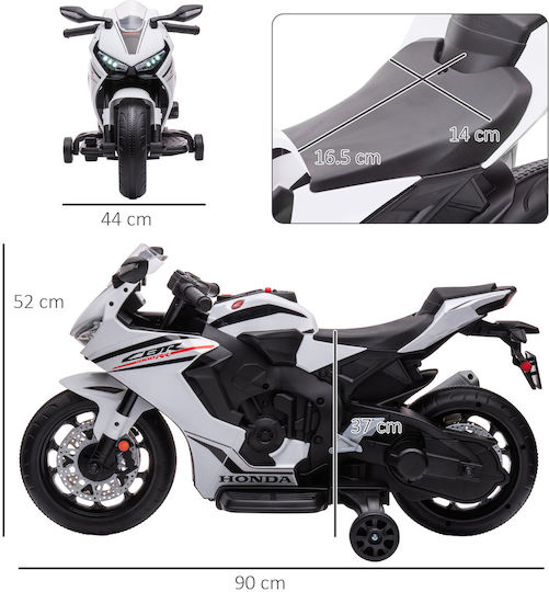 Kids Motorbike Inspired Honda Electric 6 Volt White