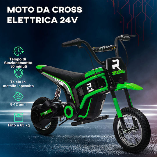 Kids Motorbike Inspired Electric 24 Volt Green