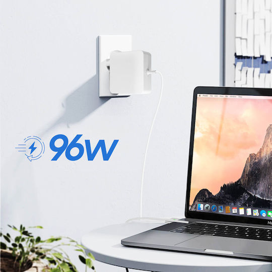 USB-C Stecker Wandladegerät MacBook iPad Schnellladung 96W Kompakt Weiß