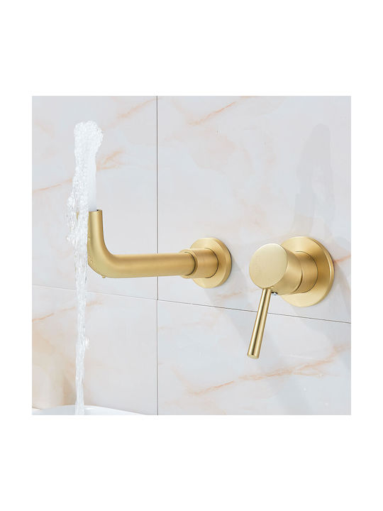 Set Bathroom Faucet Sink Faucet Blackswan Type M69 Matte Gold Finish Size 20 Cm