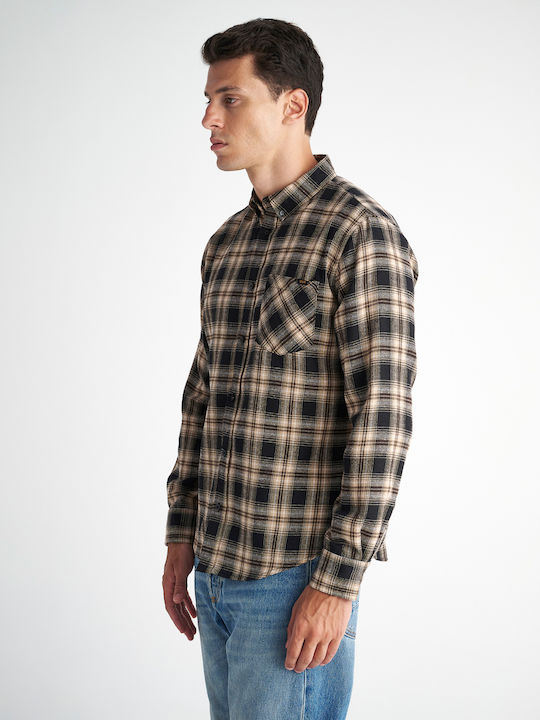 Staff Men's Shirt Long Sleeve Checked Multicolour