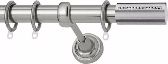 Bare pentru perdele Palermo Strass Dublu cu Rail Φ25mm 160cm Nichel Satinat A298989_20164