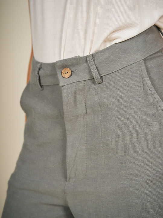 Damen Stoff Hose Olive