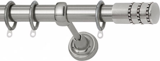 Bare pentru perdele Metalic Como Triple Strass Dublu de către Rail Φ25mm 160cm Nichel Satinat A298986_20032