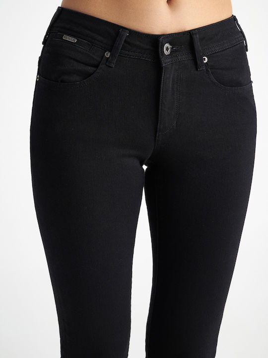 Monica Damenjeans Mittelhohe Taille in Gerader Linie Schwarz