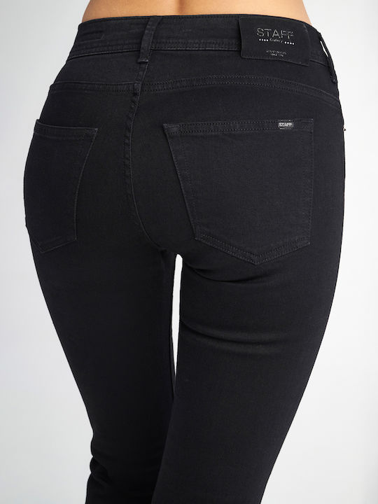 Monica Damenjeans Mittelhohe Taille in Gerader Linie Schwarz