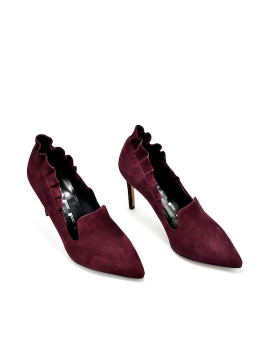 Tiffi Suede Pantofi cu toc Burgundy