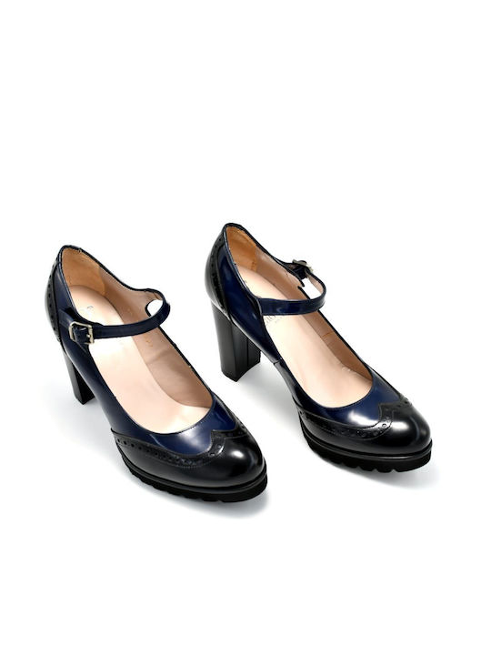 Gadea Navy Blue Heels with Strap