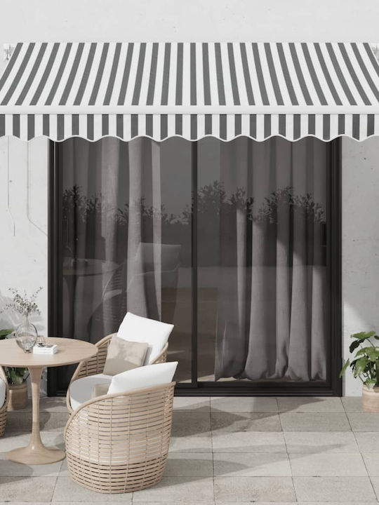 vidaXL Cort Terasă cu LED & Senzor de vânt Gri x2.5m