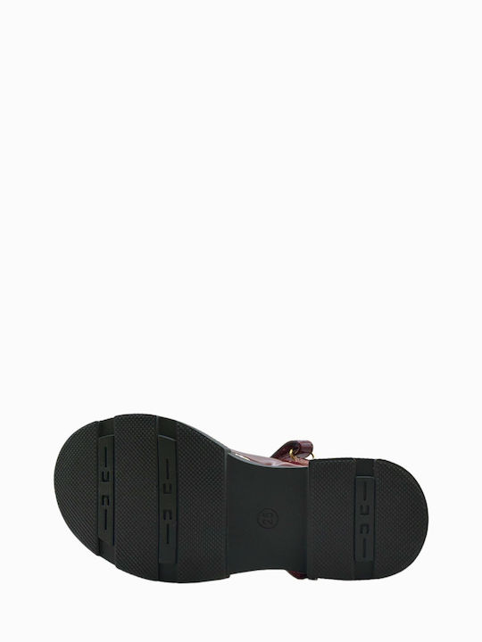 Kids Anatomic Ballerinas with Hoop & Loop Closure Burgundy