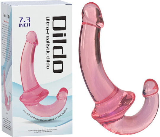 Trägerlos Strap On mit Dildo in Lila Farbe