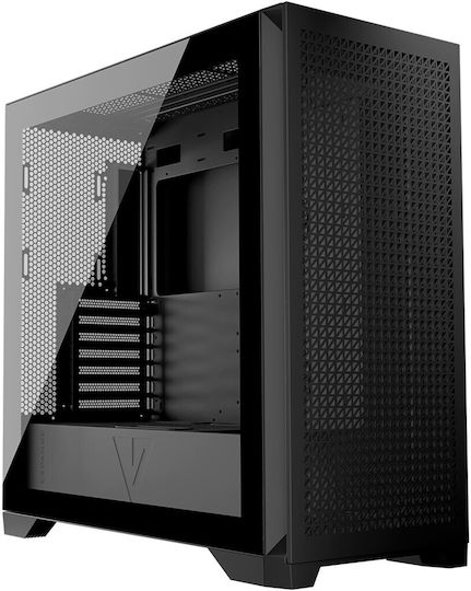 Modecom Volcano Expanse T Gaming Midi Tower Κουτί Υπολογιστή με Πλαϊνό Παράθυρο Μαύρο
