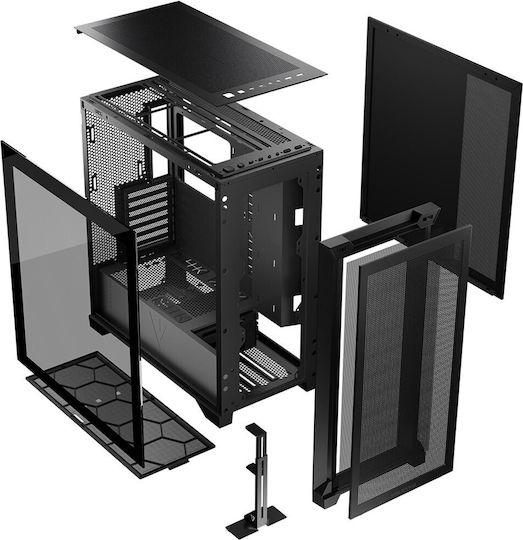 Modecom Volcano Expanse S Gaming Midi Tower Κουτί Υπολογιστή με Πλαϊνό Παράθυρο Μαύρο