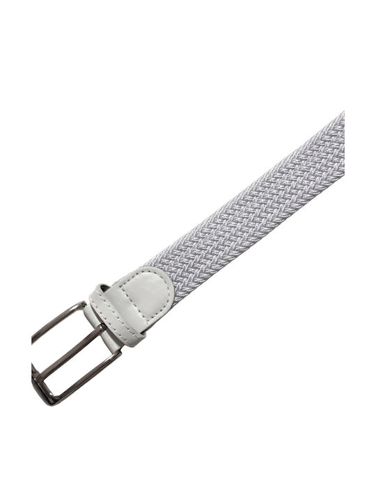 Senior Men's Knitted Fabric Wide Elastic Belt White