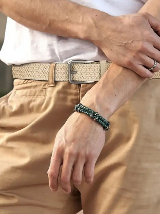 Men's Knitted Fabric Wide Elastic Belt Beige