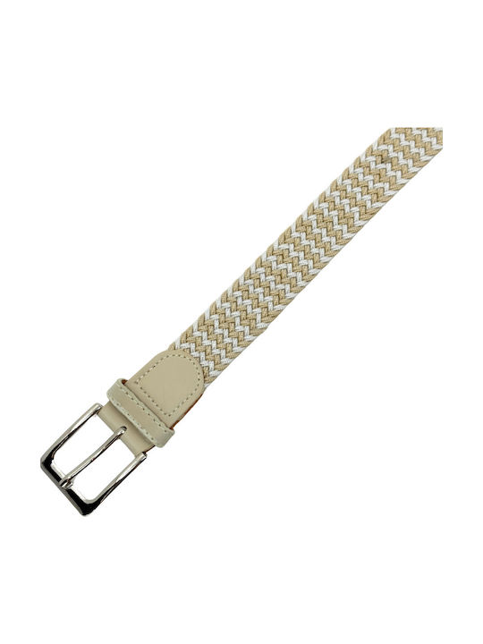 Men's Knitted Fabric Wide Elastic Belt Beige