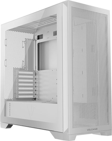 Volcano Expanse S Gaming Middle Tower Carcasă PC Cu Deschidere Laterală Albă
