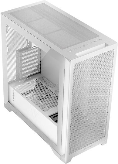 Volcano Expanse S Gaming Middle Tower Carcasă PC Cu Deschidere Laterală Albă