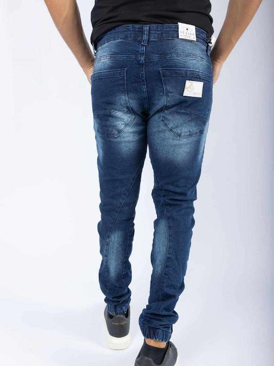 Men's Jeans Pants Elastic with Slim Fit Blue
