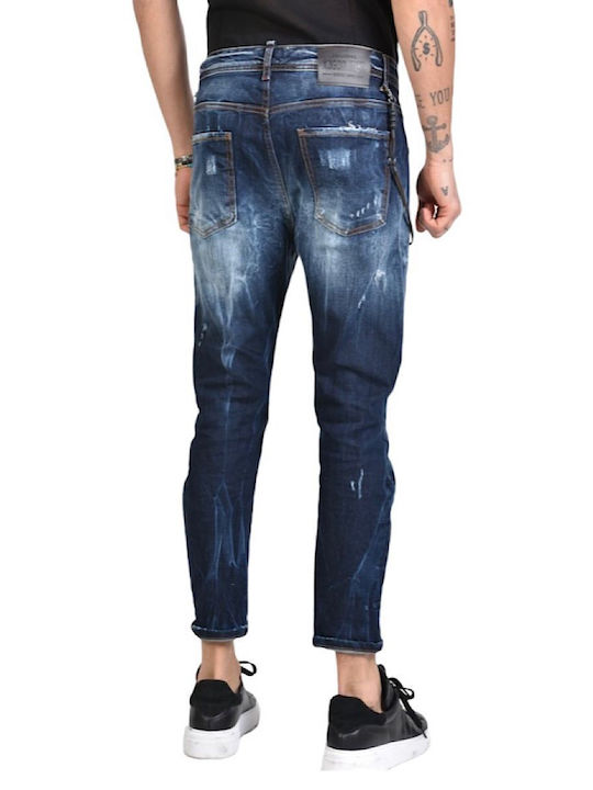 Men's Jeans Pants Elastic Blue