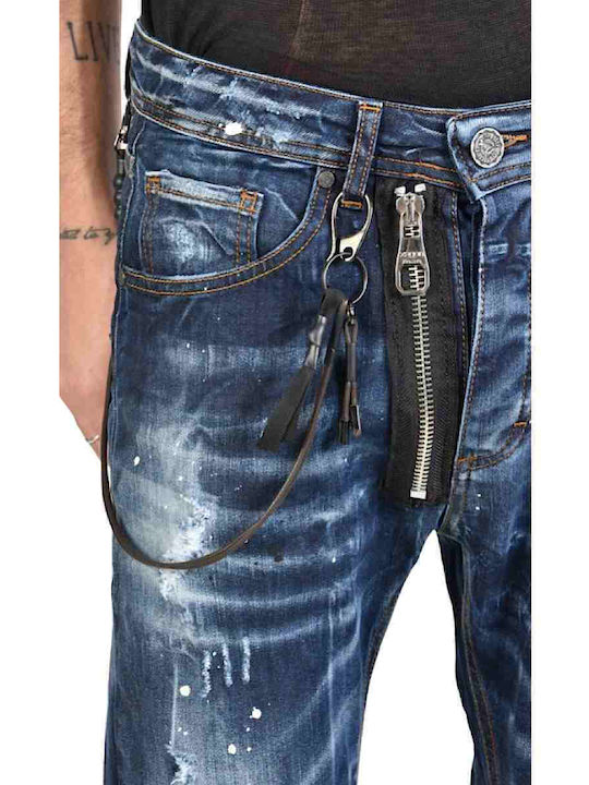Men's Jeans Pants Elastic Blue