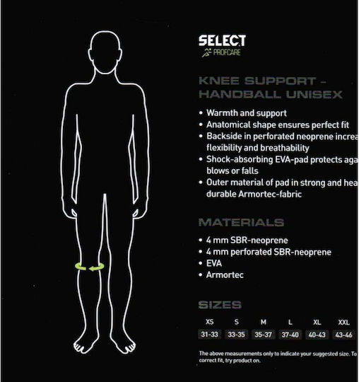 Select Sport Επιγονατίδα Neoprene 3mm με Μπανέλες 6202W
